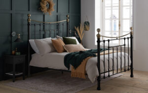 Birlea Bronte Metal Bed Frame, King Size, Cream