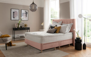 Silentnight Bloomsbury Dusky Pink Velvet Bed Frame, Double, No Storage