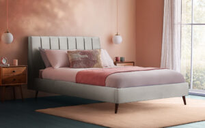 Silentnight Octavia Upholstered Bed Frame, King Size, Dusky Pink